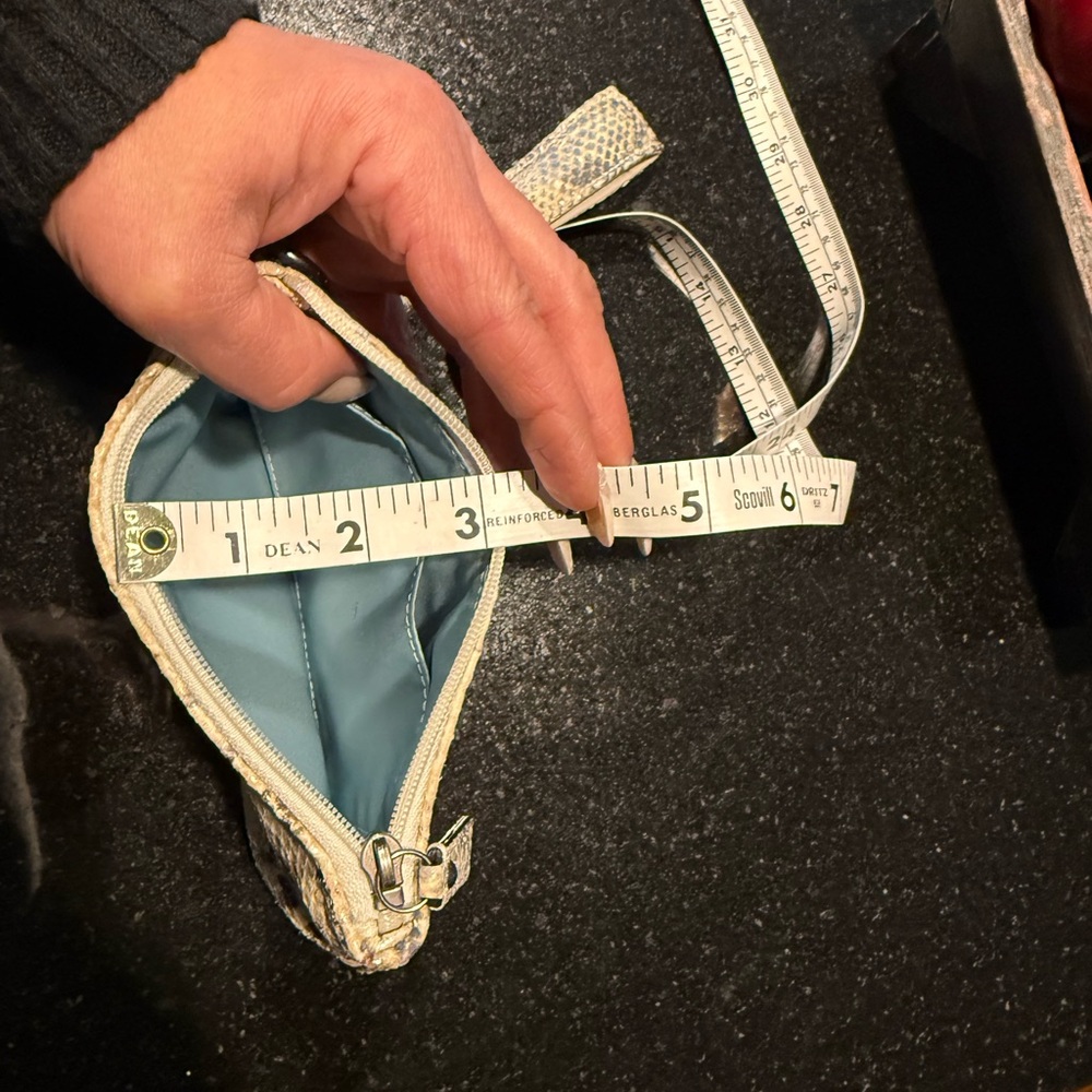 Kristin Embossed Python Snakeskin Medium Wristlet - image 8